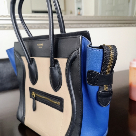 Celine Tricolor Leather and Suede Mini Luggage Tote - Picture 7 of 10